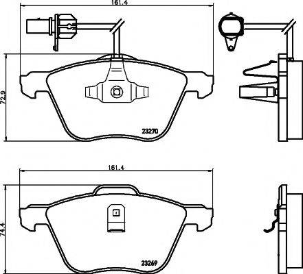 HELLA PAGID 8DB355008921 Комплект гальмівних колодок, дискове гальмо