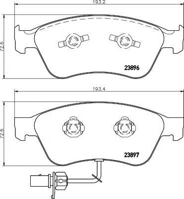 HELLA PAGID 8DB355009211 Комплект гальмівних колодок, дискове гальмо