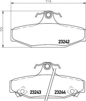 HELLA PAGID 8DB355009571 Комплект гальмівних колодок, дискове гальмо