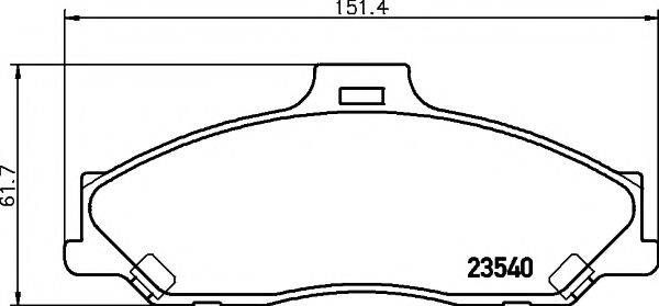 HELLA PAGID 8DB355009751 Комплект гальмівних колодок, дискове гальмо