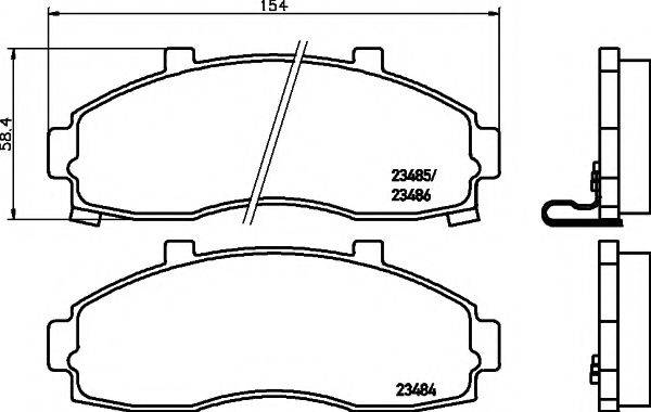 HELLA PAGID 8DB355009951 Комплект гальмівних колодок, дискове гальмо