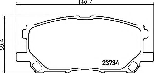 HELLA PAGID 8DB355010071 Комплект гальмівних колодок, дискове гальмо