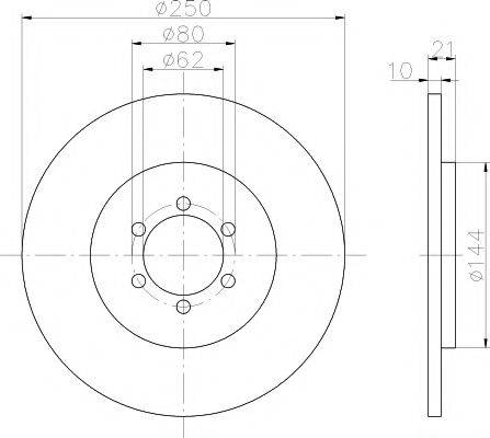 HELLA PAGID 8DD355101071 гальмівний диск