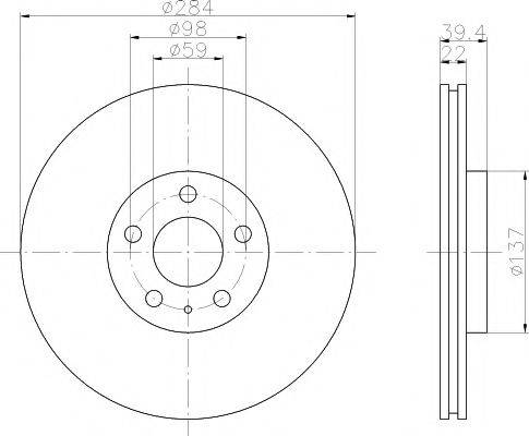 HELLA PAGID 8DD355105481 гальмівний диск