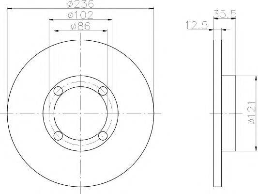 HELLA PAGID 8DD355107011 гальмівний диск