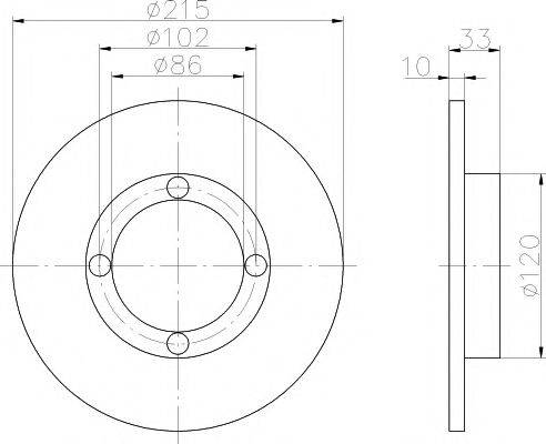 HELLA PAGID 8DD355107161 гальмівний диск