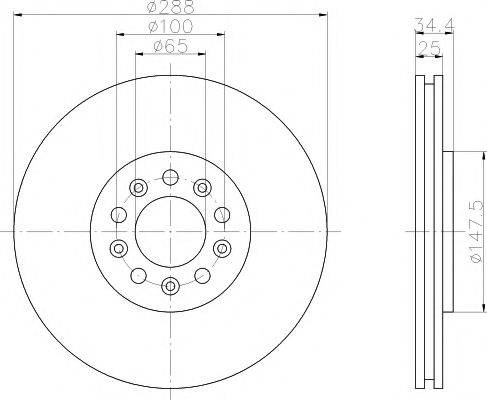 HELLA PAGID 8DD355107611 гальмівний диск