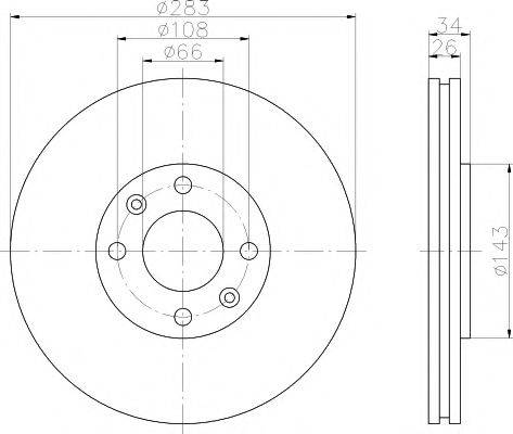 HELLA PAGID 8DD355108361 гальмівний диск