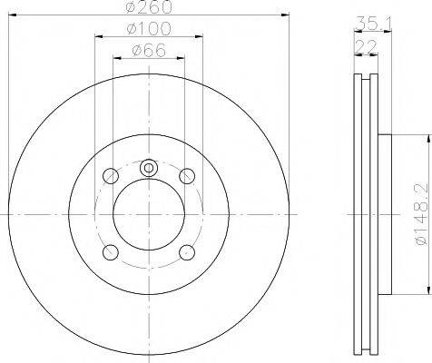 HELLA PAGID 8DD355100641 гальмівний диск