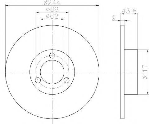 HELLA PAGID 8DD355100481 гальмівний диск