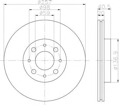 HELLA PAGID 8DD355103861 гальмівний диск