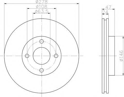 HELLA PAGID 8DD355104641 гальмівний диск