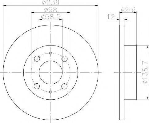 HELLA PAGID 8DD355101481 гальмівний диск