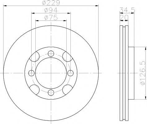 HELLA PAGID 8DD355101991 гальмівний диск