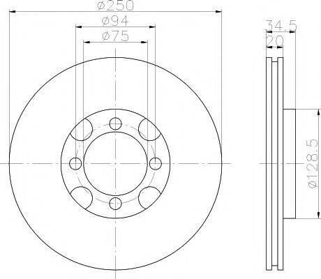 HELLA PAGID 8DD355102001 гальмівний диск