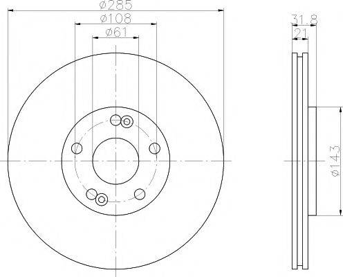 HELLA PAGID 8DD355103881 гальмівний диск