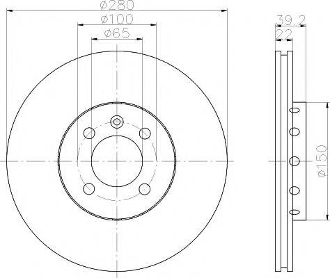 HELLA PAGID 8DD355101831 гальмівний диск