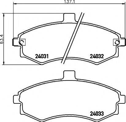 HELLA PAGID 8DB355010481 Комплект гальмівних колодок, дискове гальмо