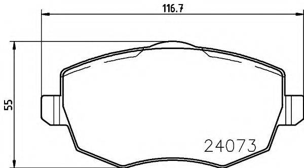 HELLA PAGID 8DB355011221 Комплект гальмівних колодок, дискове гальмо