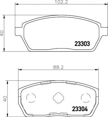 HELLA PAGID 8DB355011611 Комплект гальмівних колодок, дискове гальмо