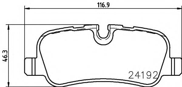 HELLA PAGID 8DB355011981 Комплект гальмівних колодок, дискове гальмо