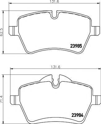 HELLA PAGID 8DB355016041 Комплект гальмівних колодок, дискове гальмо