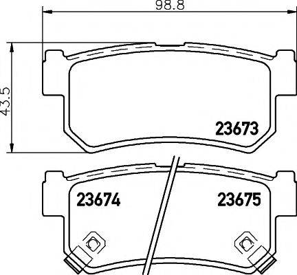 HELLA PAGID 8DB355012501 Комплект гальмівних колодок, дискове гальмо