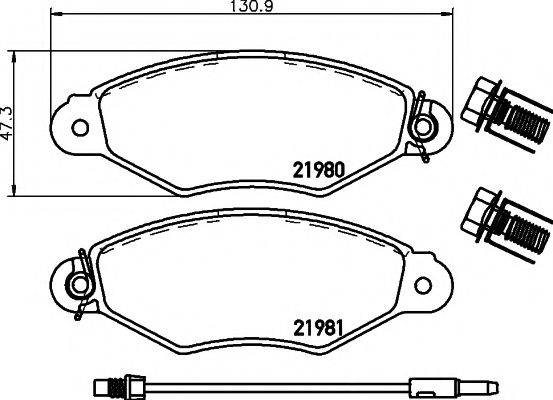 HELLA PAGID 8DB355019301 Комплект гальмівних колодок, дискове гальмо