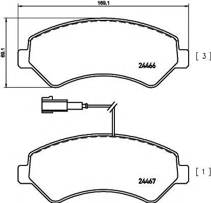 HELLA PAGID 8DB355012921 Комплект гальмівних колодок, дискове гальмо