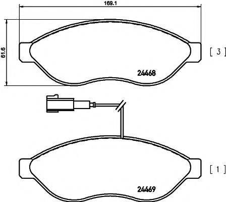 HELLA PAGID 8DB355012931 Комплект гальмівних колодок, дискове гальмо