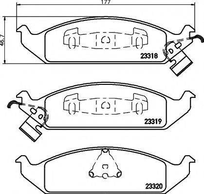 HELLA PAGID 8DB355013281 Комплект гальмівних колодок, дискове гальмо