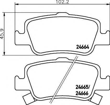 HELLA PAGID 8DB355013571 Комплект гальмівних колодок, дискове гальмо