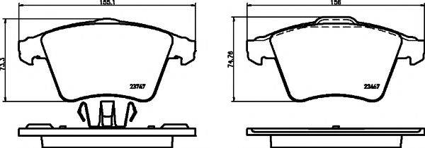 HELLA PAGID 8DB355013811 Комплект гальмівних колодок, дискове гальмо