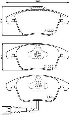 HELLA PAGID 8DB355014031 Комплект гальмівних колодок, дискове гальмо