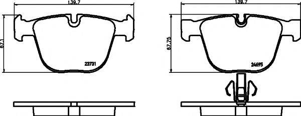 HELLA PAGID 8DB355014141 Комплект гальмівних колодок, дискове гальмо