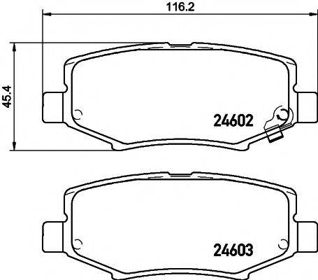 HELLA PAGID 8DB355014381 Комплект гальмівних колодок, дискове гальмо