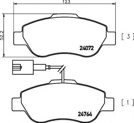 HELLA PAGID 8DB355014471 Комплект гальмівних колодок, дискове гальмо