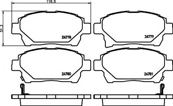 HELLA PAGID 8DB355014601 Комплект гальмівних колодок, дискове гальмо