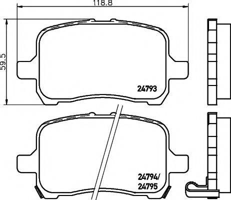 HELLA PAGID 8DB355014661 Комплект гальмівних колодок, дискове гальмо