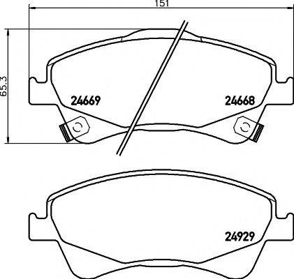 HELLA PAGID 8DB355014881 Комплект гальмівних колодок, дискове гальмо