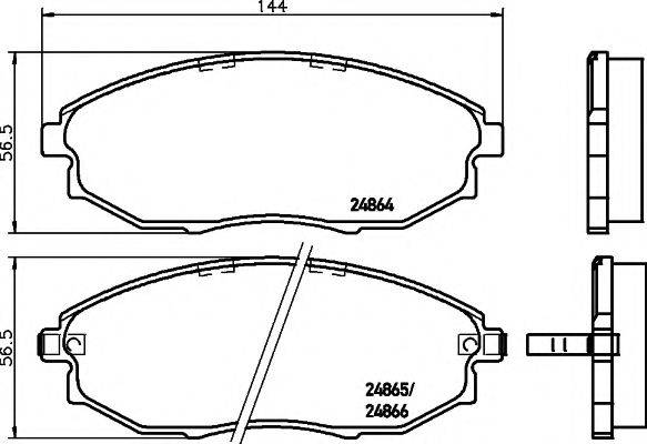 HELLA PAGID 8DB355014931 Комплект гальмівних колодок, дискове гальмо