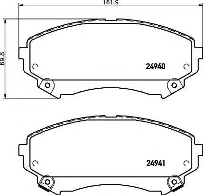 HELLA PAGID 8DB355015141 Комплект гальмівних колодок, дискове гальмо