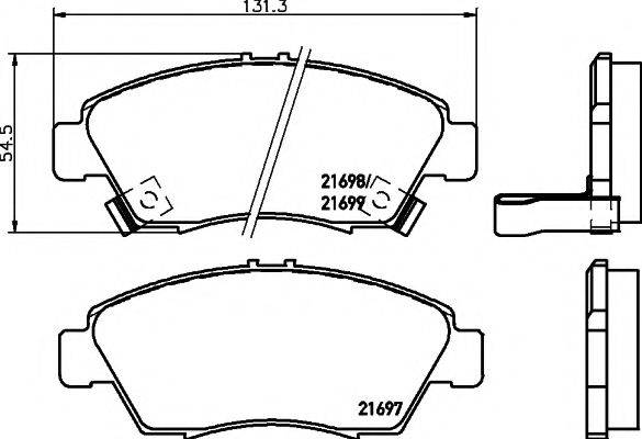 HELLA PAGID 8DB355016521 Комплект гальмівних колодок, дискове гальмо