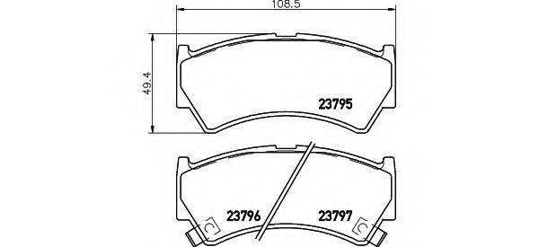 HELLA PAGID 8DB355017031 Комплект гальмівних колодок, дискове гальмо