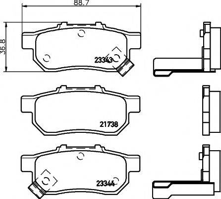 HELLA PAGID 8DB355017151 Комплект гальмівних колодок, дискове гальмо