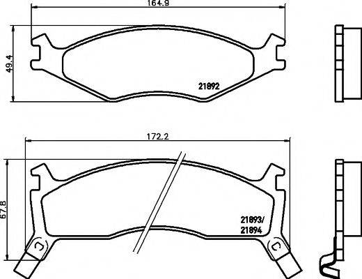 HELLA PAGID 8DB355017301 Комплект гальмівних колодок, дискове гальмо