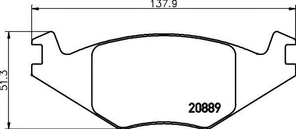 HELLA PAGID 8DB355017491 Комплект гальмівних колодок, дискове гальмо