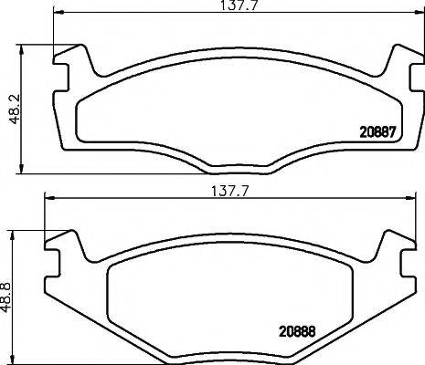 HELLA PAGID 8DB355017521 Комплект гальмівних колодок, дискове гальмо