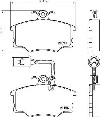 HELLA PAGID 8DB355017801 Комплект гальмівних колодок, дискове гальмо