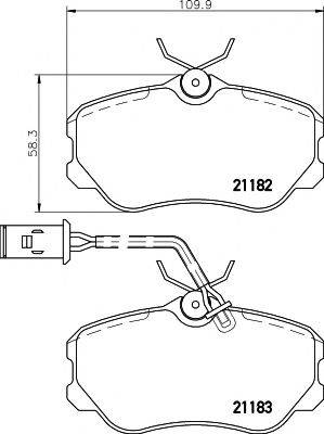 HELLA PAGID 8DB355017861 Комплект гальмівних колодок, дискове гальмо